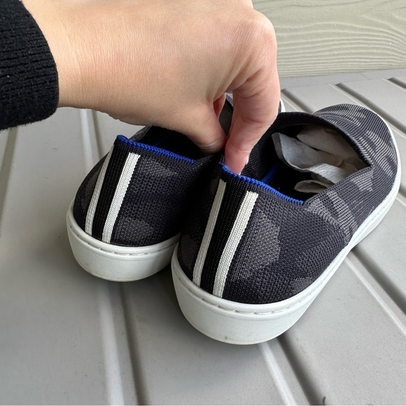 Rothy’s Slip On Sneakers Camo Grey Knit Upper Size 7.5 Women’s Comfort Casual - Picture 5 of 10